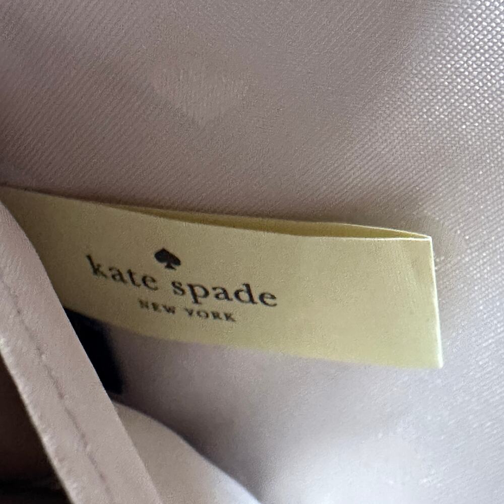 Kate Spade Breezy Floral Half Moon Wristlet Cream Gold Pebbled Leather - Picture 6 of 14